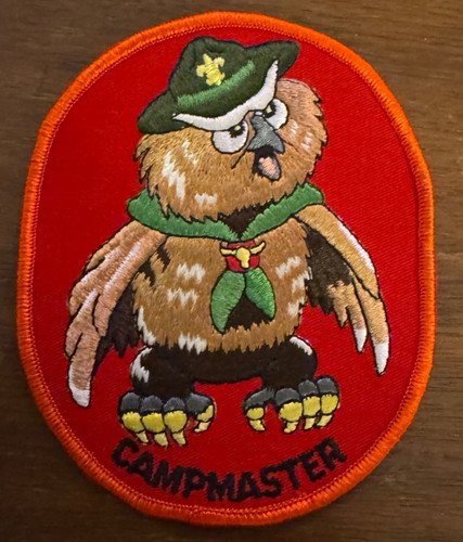 Owl camp master large badge - owl,