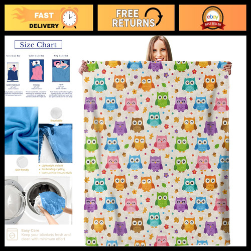 Colorful plush owl - colorful,