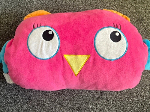 Pink owl cushion - pink, pillow