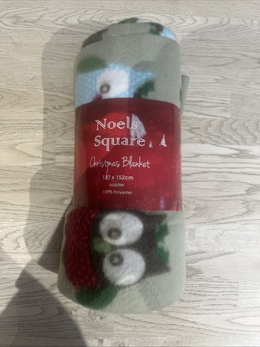 Christmas owl blanket 127cm - blanket,